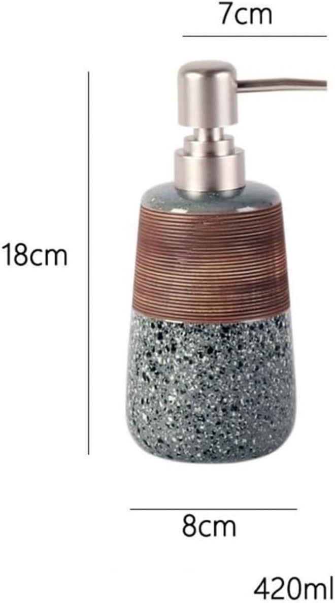 Soap Dispenser Shower Gel Hair Wash Water Pusher Lotion Dispenser Dispenser Empty Bottle Hotel Ceramic Soap Dispenser(Blue) - Image 2
