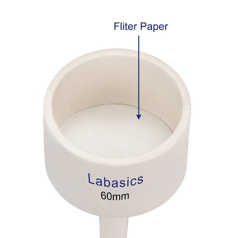 Labasics Porcelain Buchner Funnel 60 mm, Porcelain Buchner Filter Funnel OD 6 cm ID 5.7 cm for Laboratory - Image 5