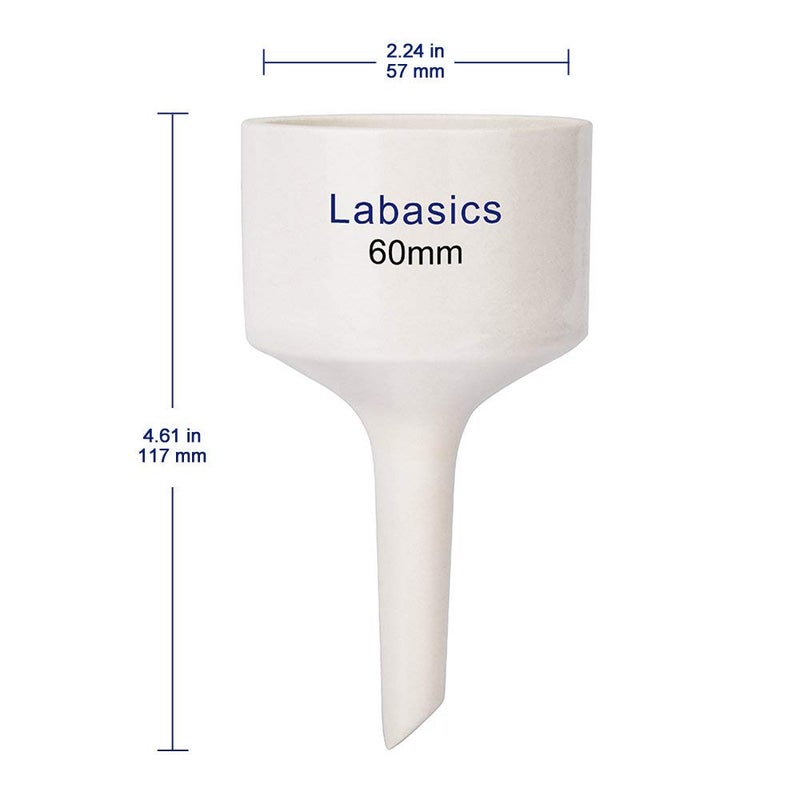 Labasics Porcelain Buchner Funnel 60 mm, Porcelain Buchner Filter Funnel OD 6 cm ID 5.7 cm for Laboratory - Image 2