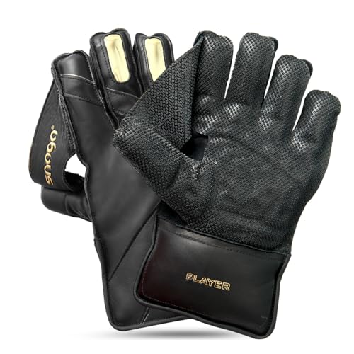 SNAGA Premium Leather Wicket Keeping Gloves, Durable Construction, Superior Grip, High-Density Finger Protection, Ergonomic Design for Enhanced Flexibility and Comfort (Players) - Image 1