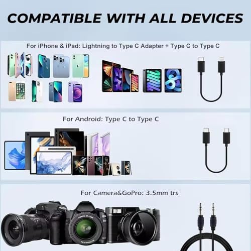 VRJTEC K205 Dual Wireless Lavalier Microphone with 360° Noise Reduction | Crystal-Clear Audio for YouTube, Vlogs, Video Recording & Meetings | Compatible with Mobile, Laptop, DSLR, GoPro & More - Image 5