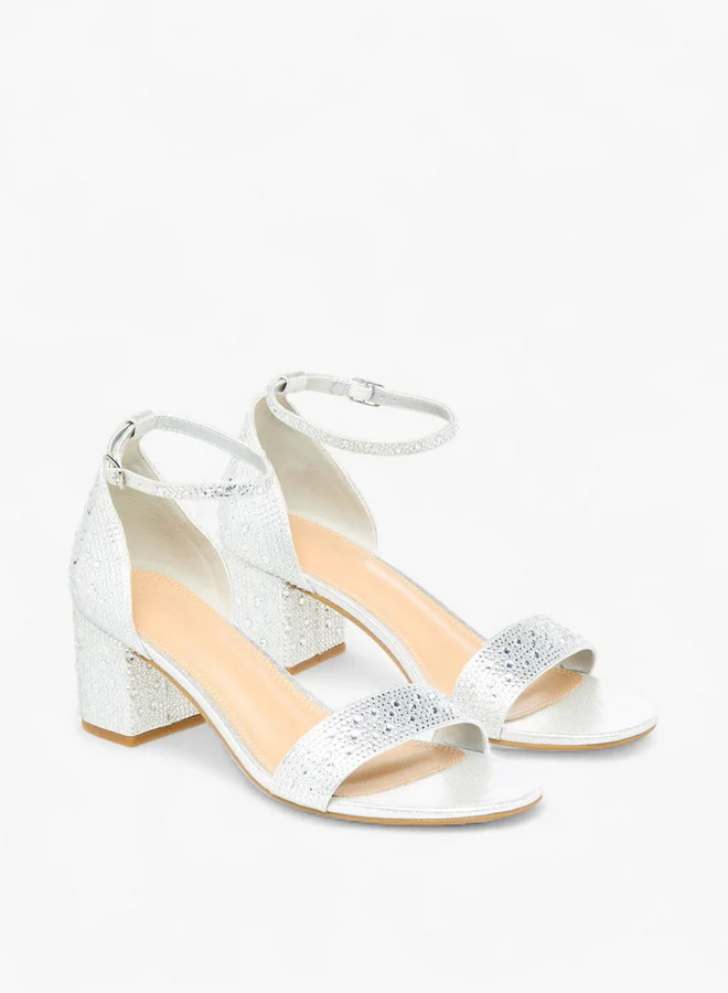 سيليست Women's Embellished Block Heel Sandals with Buckle Closure