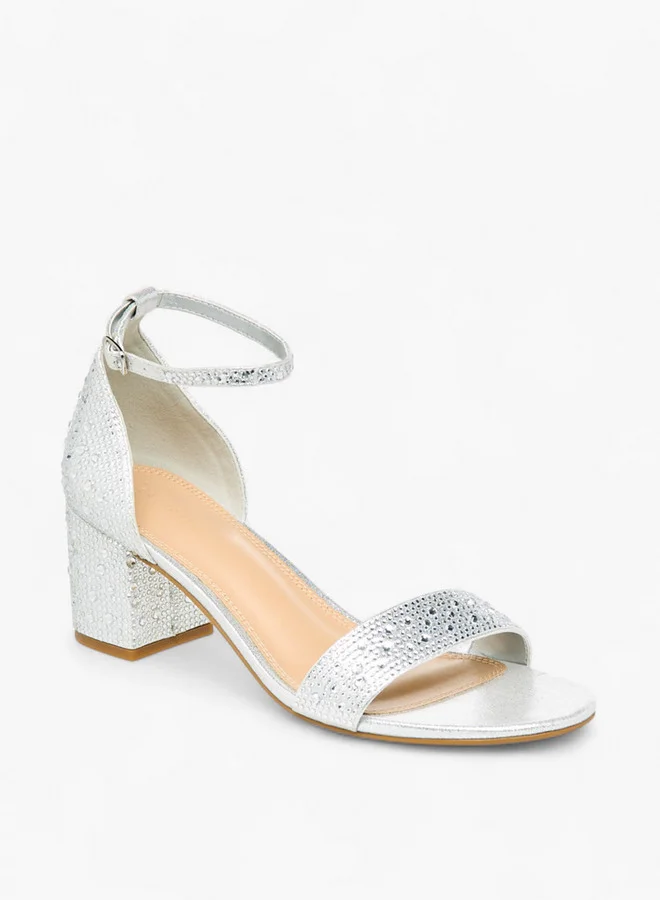 سيليست Women's Embellished Block Heel Sandals with Buckle Closure