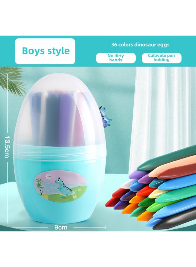 mriya Children's Non-dirty Hand Crayon 36 Color Triangle Plastic Wax Brush Kindergarten Painting Oil Painting Stick Color Brush Washable - Image 1