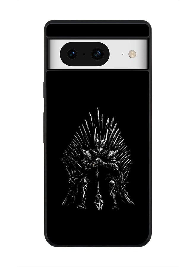 Stylizedd حافظة حواف سوداء متينة لجوجل بيكسل 8، تصميم مخصص رفيع ومرن مضاد للسقوط - GOT One Throne - Image 1