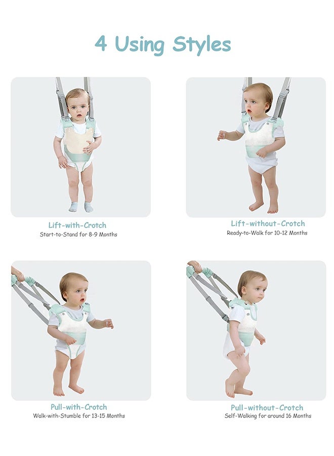Polish'D Baby Walker, Breathable Baby Walking Harness, Handheld Kids Walker Helper Toddler Infant Walker, Harness Assistant Belt Pulling and Lifting Dual Use Walking Assistant Strap (Green) - Image 5