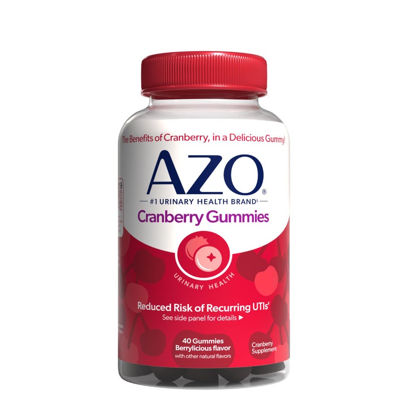 AZO Cranberry Urinary Tract Health Gummies Dietary Supplement 2 Gummies Glass Cranberry Juice Helps Cleanse Protect Natural Berrylicious Flavor Gummies NonGMO 40 Count - Image 3