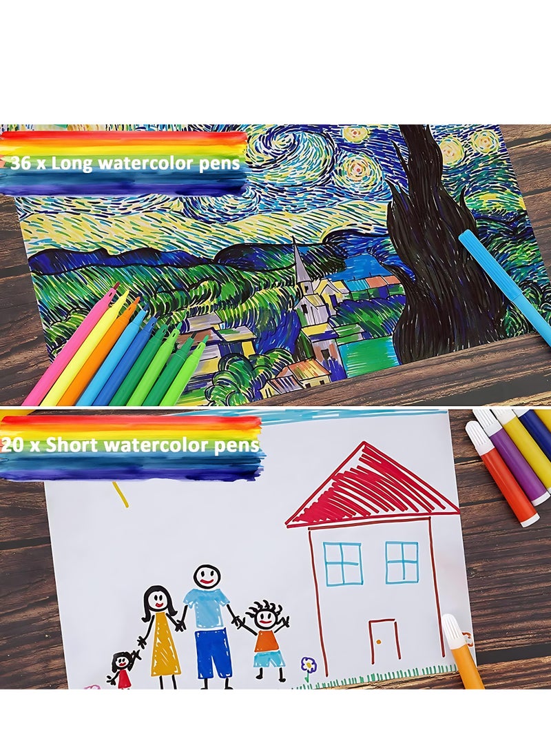 ALMiHomi 180PCS Deluxe Art Set with Secret Garden Coloring Book – Complete Drawing & Painting Kit with Wooden Case, Oil Pastels, Crayons, Markers, Colored Pencils – Safe Art Supplies for Kids & Adults - Image 4