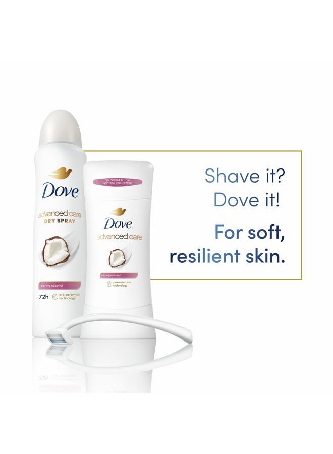 Dove Advanced Care Antiperspirant Deodorant Stick Caring Coconut 4 ct for helping your skin barrier repair after shaving 72-hour odor control and sweat protection with Pro-Ceramide Technology 2.6 oz - Image 3
