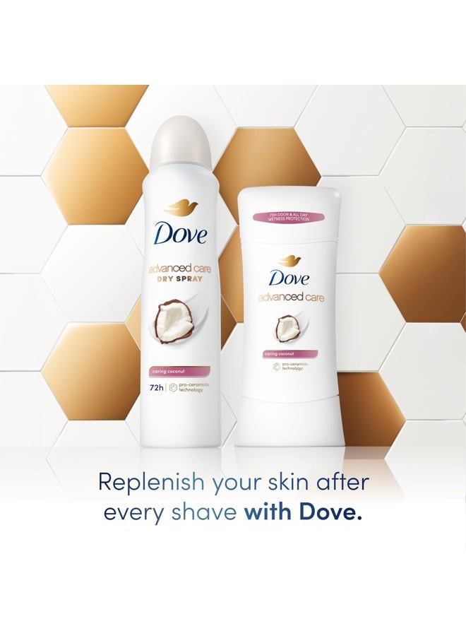 Dove Advanced Care Antiperspirant Deodorant Stick Caring Coconut 4 ct for helping your skin barrier repair after shaving 72-hour odor control and sweat protection with Pro-Ceramide Technology 2.6 oz - Image 5