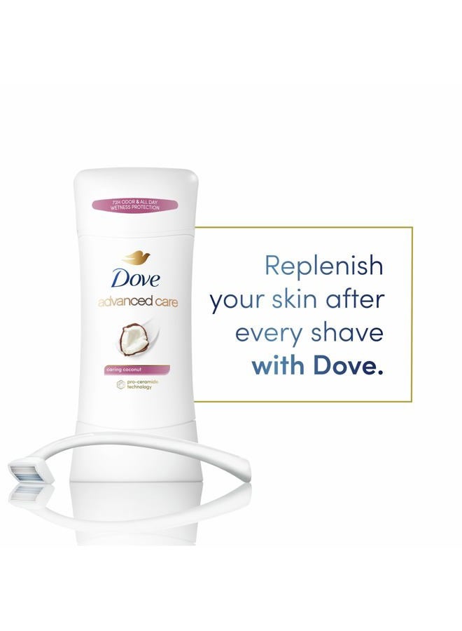 Dove Advanced Care Antiperspirant Deodorant Stick Caring Coconut 4 ct for helping your skin barrier repair after shaving 72-hour odor control and sweat protection with Pro-Ceramide Technology 2.6 oz - Image 2