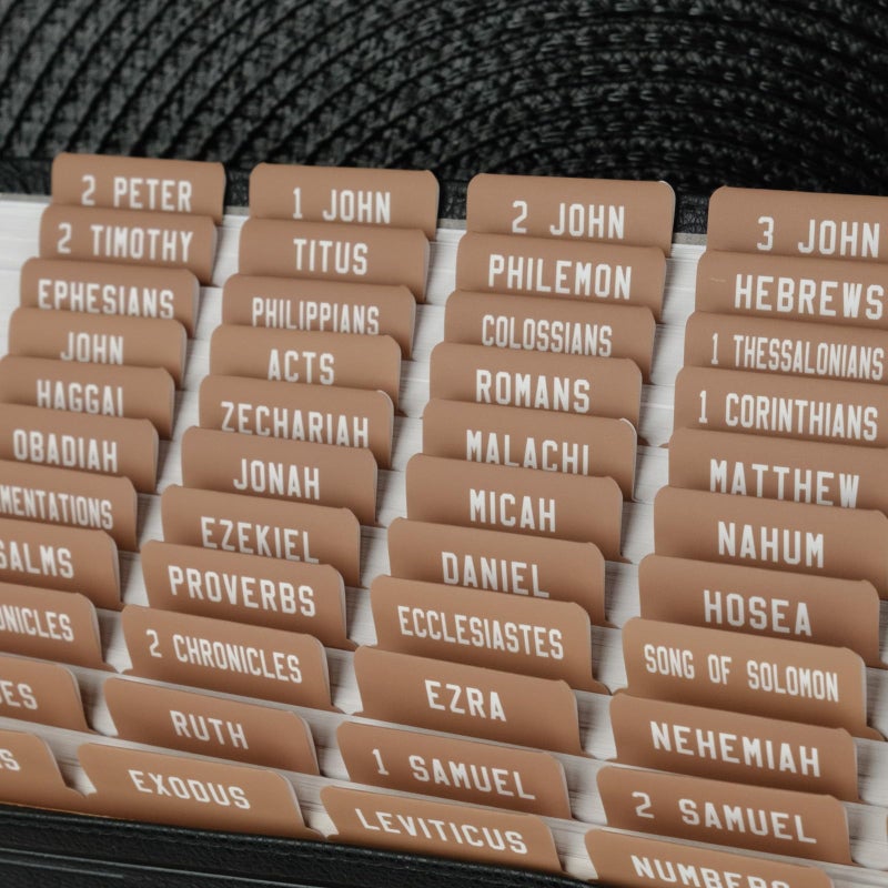 UPAFEXXI-Laminated Bible Tabs, Bible Tabs for Women and Men, Reposition Large Print Stickers, Easy to Read and Apply, 80Chapters Labels for Easy Navigation(Mocha Mousse) - Image 2