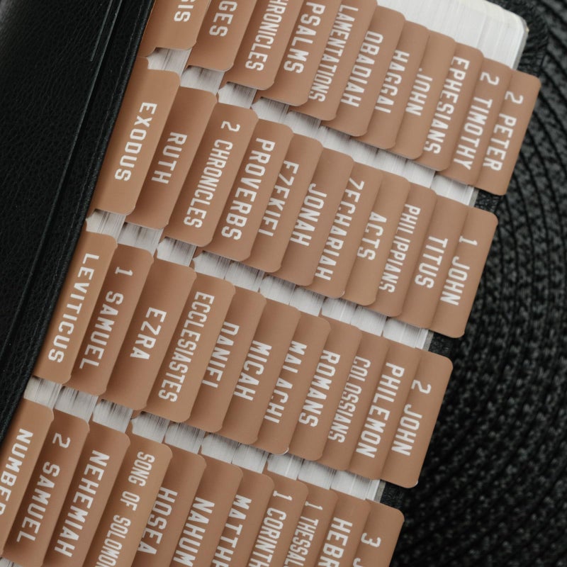 UPAFEXXI-Laminated Bible Tabs, Bible Tabs for Women and Men, Reposition Large Print Stickers, Easy to Read and Apply, 80Chapters Labels for Easy Navigation(Mocha Mousse) - Image 3