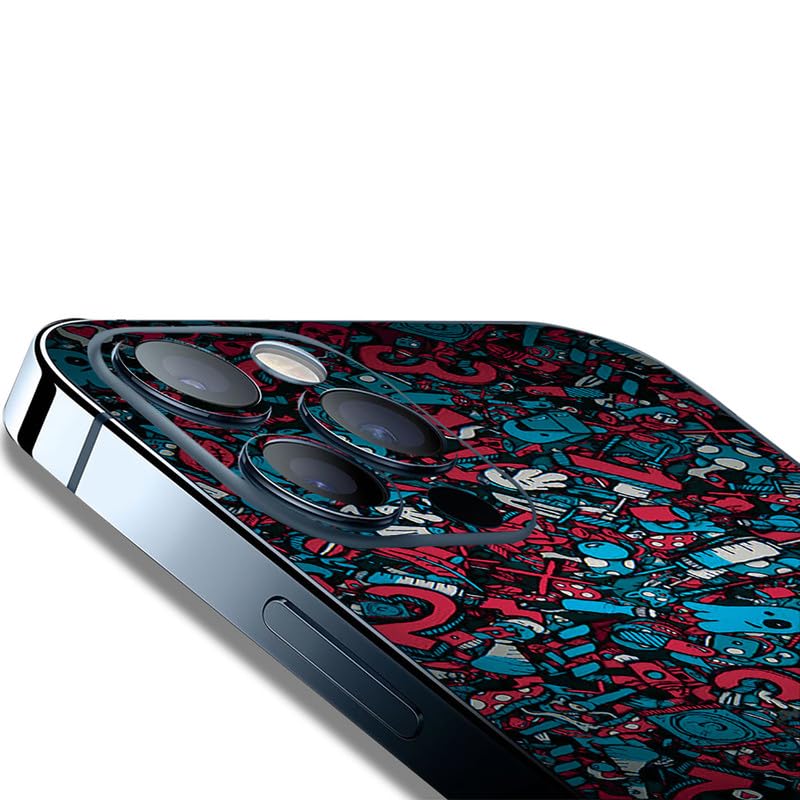 FCS Printed Designer Vinyl Mobile Back Skin Sticker for Samsung Galaxy A34 (Red Blue Texture -64) - Image 2