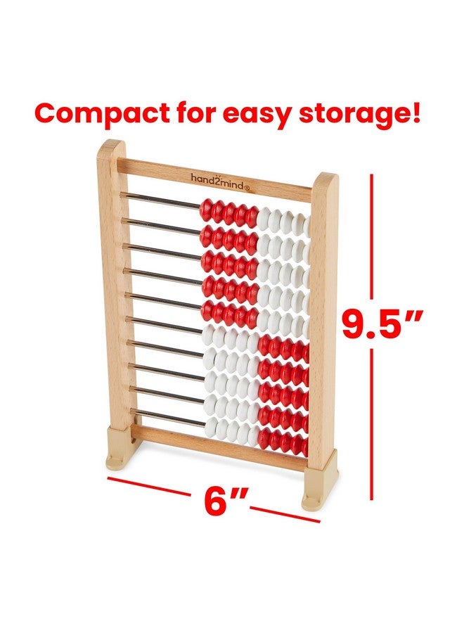 hand2mind hand2mind Mini 100-Bead Wooden Rekenrek Abacus, Abacus for Kids Math, Wooden Counting Math Manipulatives, Bead Counters for Kids Math, Learn Counting and Numbers, Homeschool Supplies (Set of 1)  - Image 3