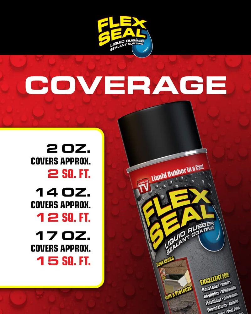Flex Seal Mini, Clear, Stop Leaks Instantly, Waterproof Rubber Spray On Sealant Coating, Travel Size, Perfect for Gutters, Wood, RV, Campers, Roof Repair, Skylights, Windows, and More - Image 4