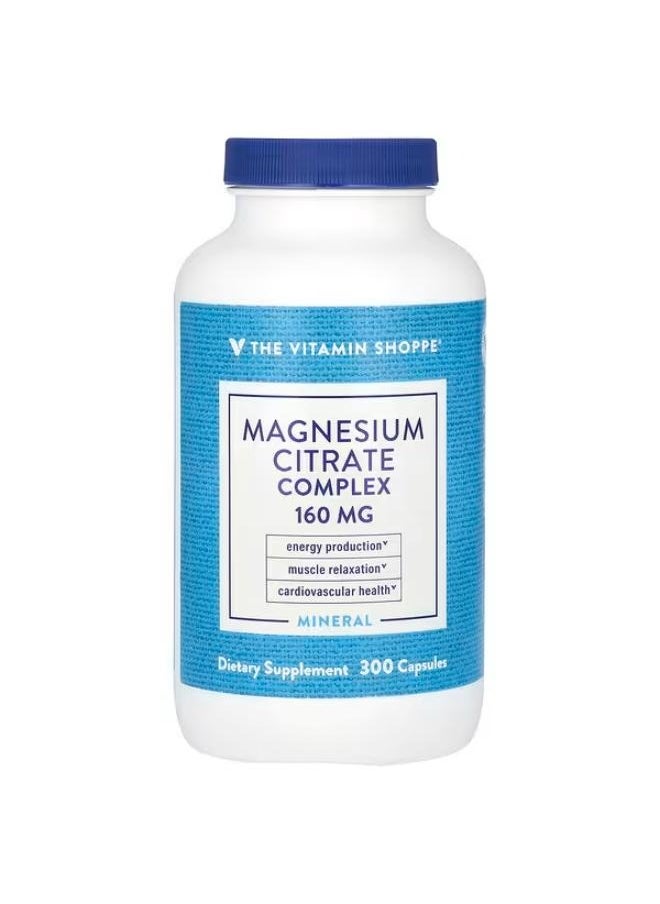 The Vitamin Shoppe Magnesium Citrate Complex, 160 mg, 300 Capsules 