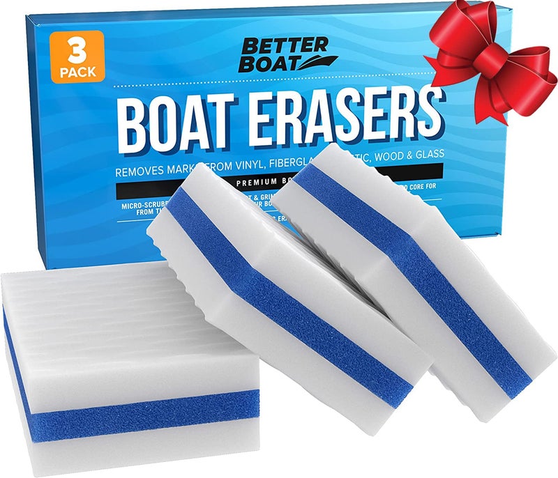 Better Boat 3PK Premium Boat Scuff Erasers, Boating Accessories for Cleaning, Gift for Pontoon, Fishing, Jon Boats, Decks, Vinyl and Hull Cleaner, Gadgets for Men and Women - Image 1