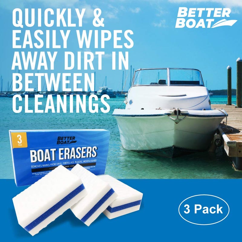 Better Boat 3PK Premium Boat Scuff Erasers, Boating Accessories for Cleaning, Gift for Pontoon, Fishing, Jon Boats, Decks, Vinyl and Hull Cleaner, Gadgets for Men and Women - Image 2