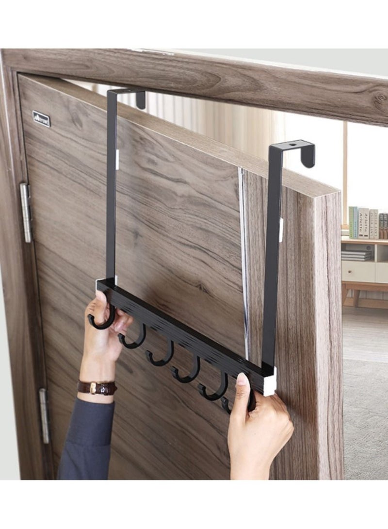 Metal Door Hanging Hooks Aluminum Door Hanger Wall Shelf Clothes Coats Hanger Handbag Hat Towel Rack Keys Ties Holder  - Image 1