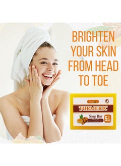 Herblov Turmeric Soap Bar For Hyperpigmentation - Turmeric Skin Brightening Soap For Dark Spots, Intimate Areas, Underarms - Turmeric Face Wash Reduces Acne, Scars & Cleanses Skin - Turmeric Face & Body Wash  - Image 4