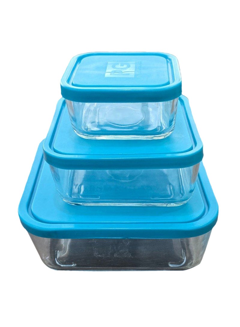 CATANES طقم من 3 قطع من أوعية التخزين الزجاجية مع غطاء محكم الإغلاق - Image 2