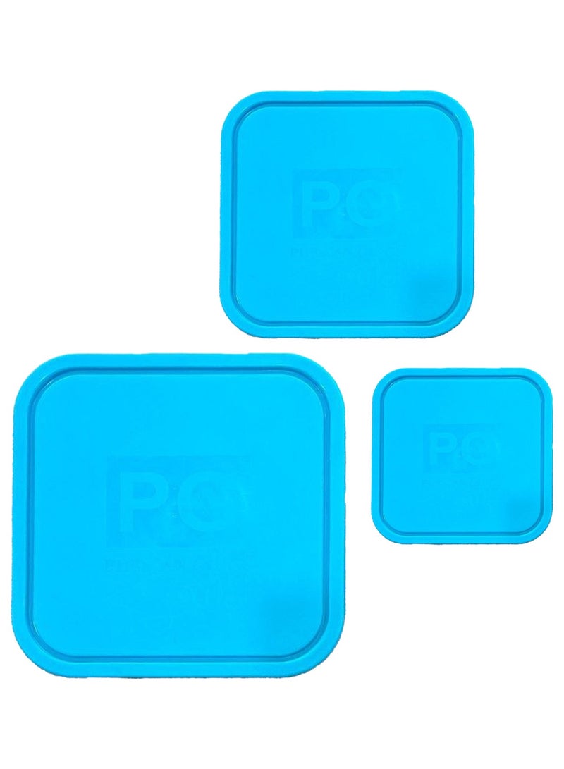 CATANES طقم من 3 قطع من أوعية التخزين الزجاجية مع غطاء محكم الإغلاق - Image 3