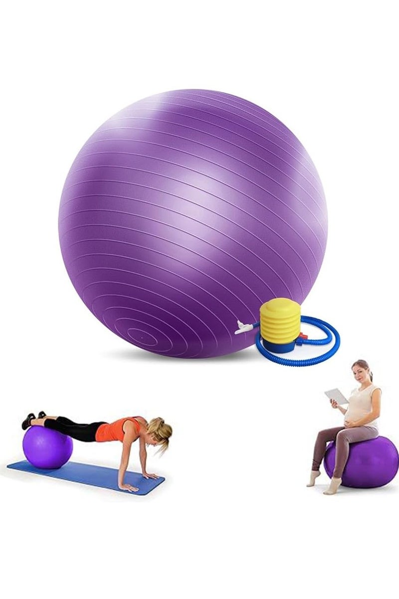 QSHOP ®️ Exercise Ball with Quick Foot Pump, Anti-Burst & Anti-Slip, Yoga Ball Chair for Balance, Pilates, Yoga, Birthing, Pregnancy, Gym, Training, Physical Therapy 