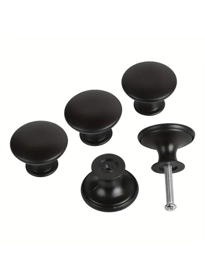 10pcs Matte Black Round Cabinet Knobs 30mm Alloy Pulls With Screws For Kitchen Bathroom - Image 5