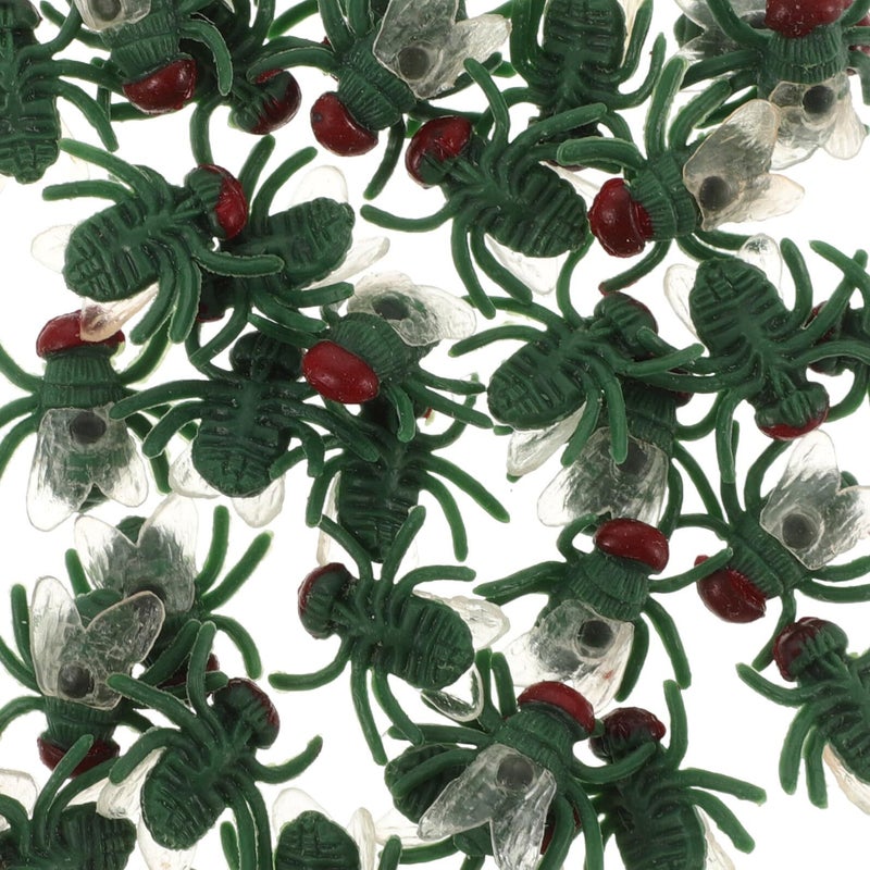 50pcs Green Simulated Flies Realistic Fly Models for Prank Party Decorations and Novelty Tricks - Image 4