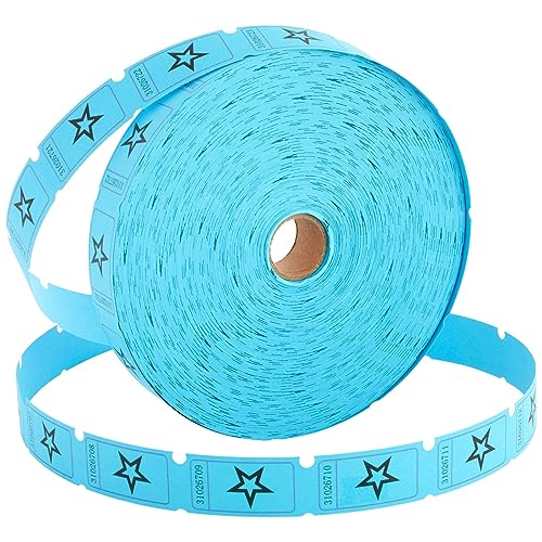 Juvale Raffle Tickets Roll - 2000-Count Blue Vintage Star - Perforated Stub Roll of Tickets for Classroom & Fundraiser Events - Tokens & Raffle Prizes - Image 1