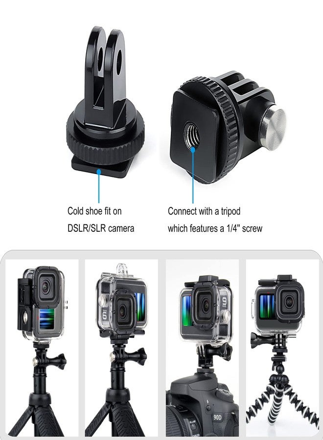 GEPULY 4-Pack Cold Shoe Mount Adapters,1/4" Thread Hole Cold Shoe Bracket for GoPro,Max, Insta360, DJI OSMO, All Action Cameras DSLR Camera Cage Microphone LED Light Selfie Stick Monopod - Image 2