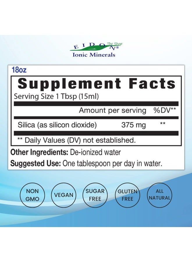 Eidon Ionic Minerals Liquid Silica Mineral Concentrate - Silica Supplement for Hair, Skin and Nails, Silica Drops to Support Collagen Production, Joint and Bone Health, Helps Manage Calcium - 18 oz - Image 2