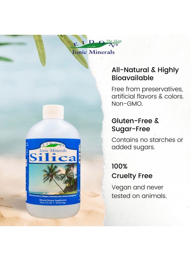 Eidon Ionic Minerals Liquid Silica Mineral Concentrate - Silica Supplement for Hair, Skin and Nails, Silica Drops to Support Collagen Production, Joint and Bone Health, Helps Manage Calcium - 18 oz - Image 5