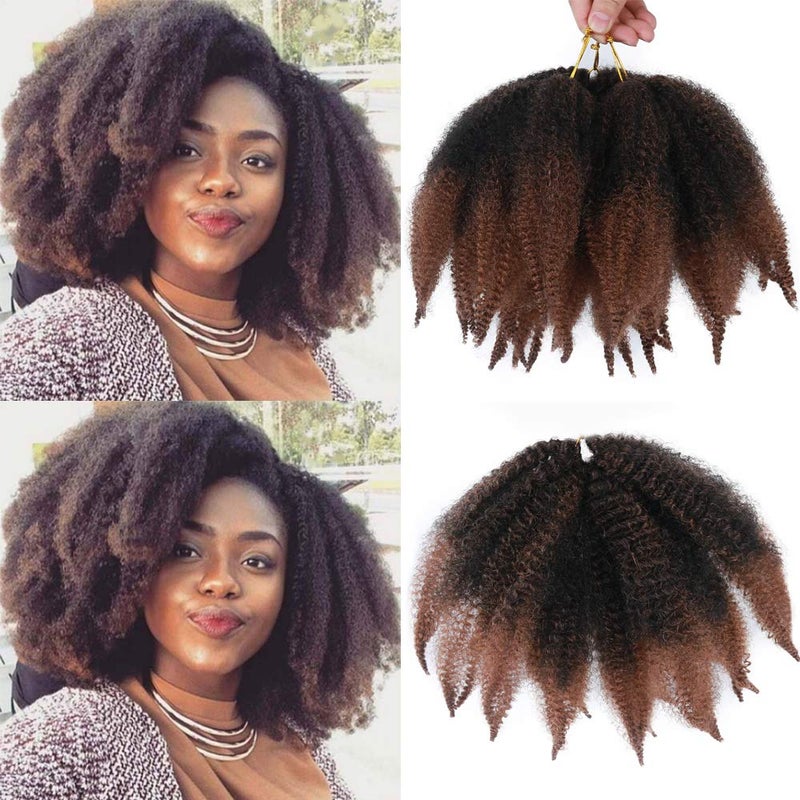 8 Inches Marley Hair Short Afro Kinky Twist Crochet Hair 3 Packs Marley Hair Afro Kinky Curly Crochet Hair for Twists Marley Twist Crochet Braids Synthetic Kinky Hair Extensions3 Packs T30