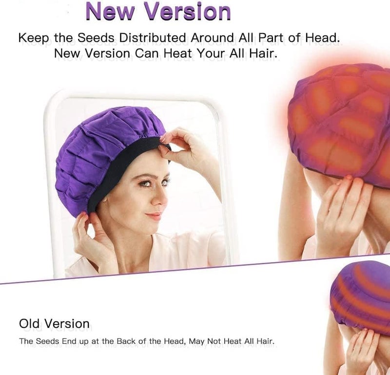 Cordless Deep Conditioning Heat Cap, A Hot Head Cap to Hydrate, Moisturize and Condition, 100% Natural Cotton Flaxseed Seed Interior - Image 5