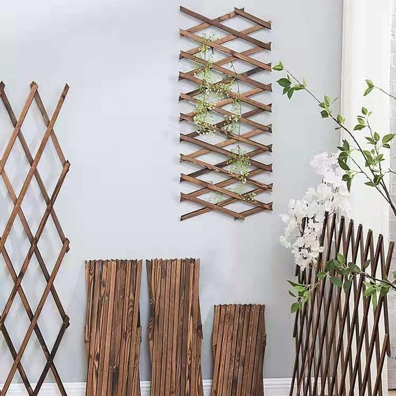 LINGWEI Expandable Wooden Garden Trellises, Wood Lattice Wall Planter Willow Trellis Fence Garden Climbing Lattices Trellis Retractable Balcony Yard Decoration. - Image 3