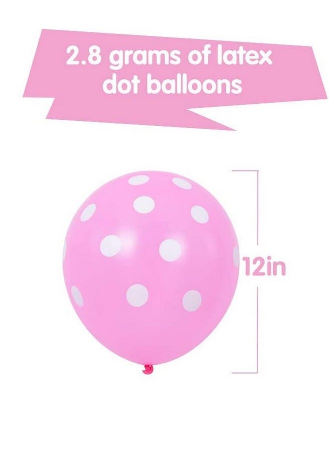 Funcart Funcart Pink Polka Dots Balloons (Pack of 25) for 1st Birthday Decoration/Half Birthday Decoration/Polka Dot Party Decoration/Happy Birthday Balloons/Balloon Decoration  - Image 2