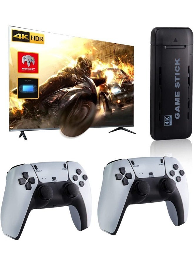 Rock Pow - Retro Game Console, Plug and Play Video Games Built-in 12000+ Classic Game 4K Ultra HD Game Stick with 2.4G Wireless Joystick Controller Supports 20+ Emulators - Image 1