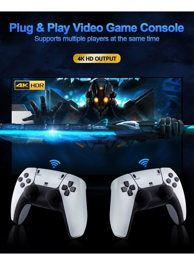 Rock Pow - Retro Game Console, Plug and Play Video Games Built-in 12000+ Classic Game 4K Ultra HD Game Stick with 2.4G Wireless Joystick Controller Supports 20+ Emulators - Image 1