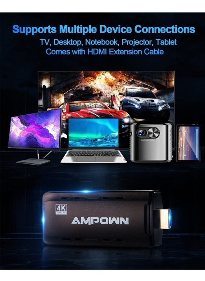 Rock Pow - Retro Game Console, Plug and Play Video Games Built-in 12000+ Classic Game 4K Ultra HD Game Stick with 2.4G Wireless Joystick Controller Supports 20+ Emulators - Image 1