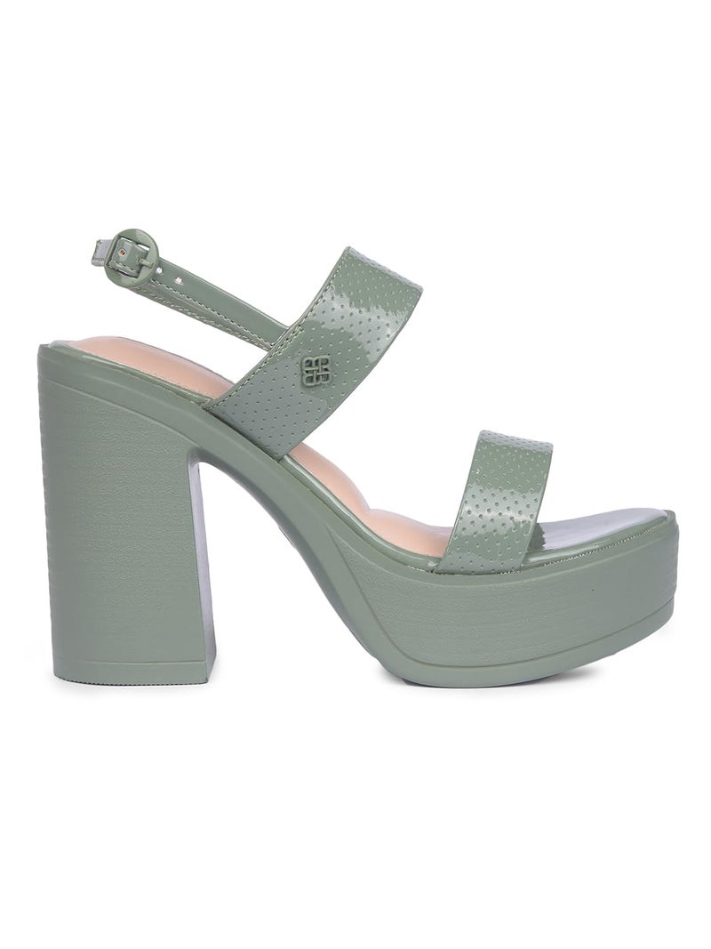 Red Label Bata Red Label Womens Sandal Mirren Sandal In Green - Image 2