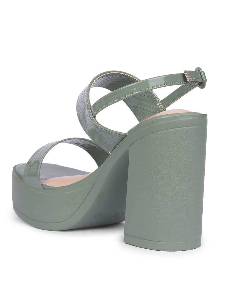 Red Label Bata Red Label Womens Sandal Mirren Sandal In Green - Image 3