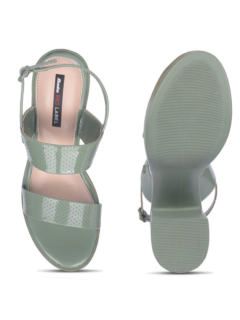 Red Label Bata Red Label Womens Sandal Mirren Sandal In Green - Image 4