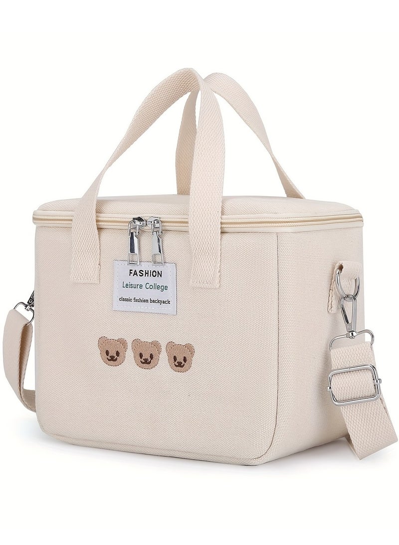 1pc Stylish Mommy Crossbody Bag, Diaper Bag - Waterproof, Spacious Multifunctional Maternity Bag with Insulated Pockets for Breast Pump & Bottles, Newborn Baby Item- Cream  - Image 3
