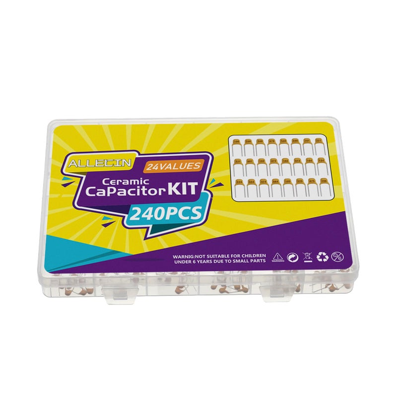ALLECIN 24 Values Monolithic Ceramic Capacitor Assortment Kit 10pF 20pF 30pF 47pF 56pF 68pF 100pF 220pF 330pF 680pF 1nF 4.7nF 10nF 47nF 100nF 0.15uF 0.22uF 0.33uF 0.47uF 0.68uF 1uF 2.2uF 4.7uF 10uF - Image 5