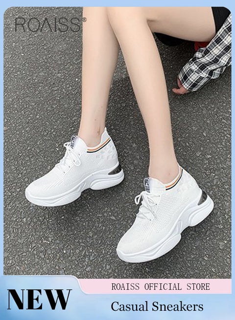Women's Thick Sole Sneakers Women's Mesh Dad Shoes Women's Athlesiure Shoes Hollow Casual Shoes