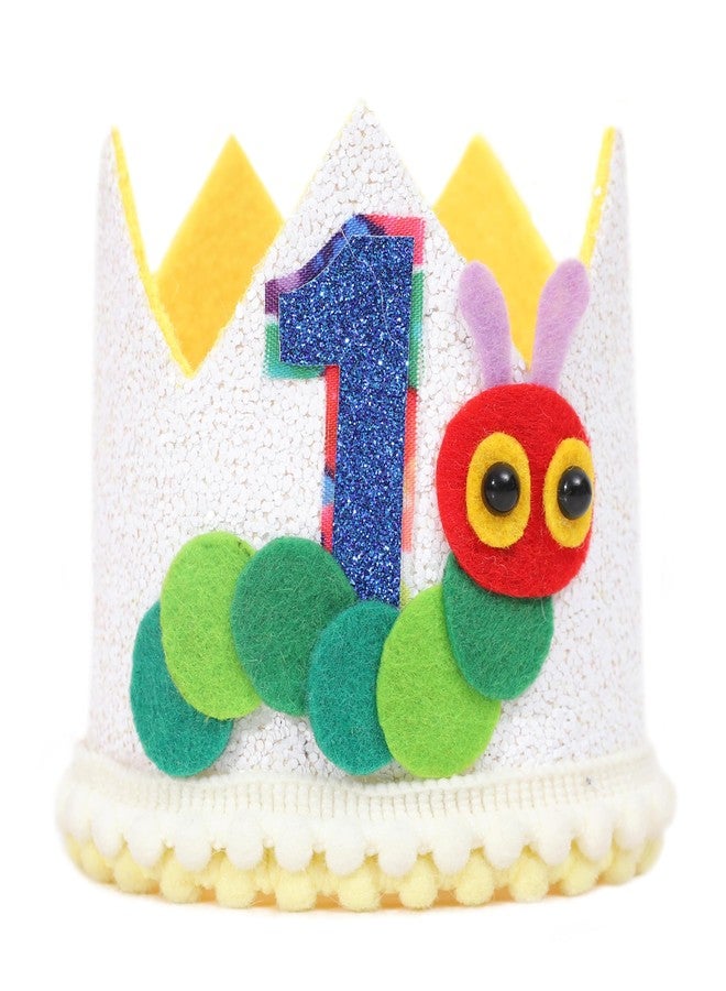 ZZDCMS Caterpillar 1st Birthday Crown - Hungry Caterpillar Theme Party Decorations,First Birthday Party Crown For Boys,Hungry Caterpillar Cake Smash Party Decor - Image 1