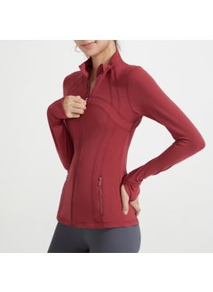 Athena Lulu Yoga Jacket Soft-touch Fitness Long Sleeve Red Merlot