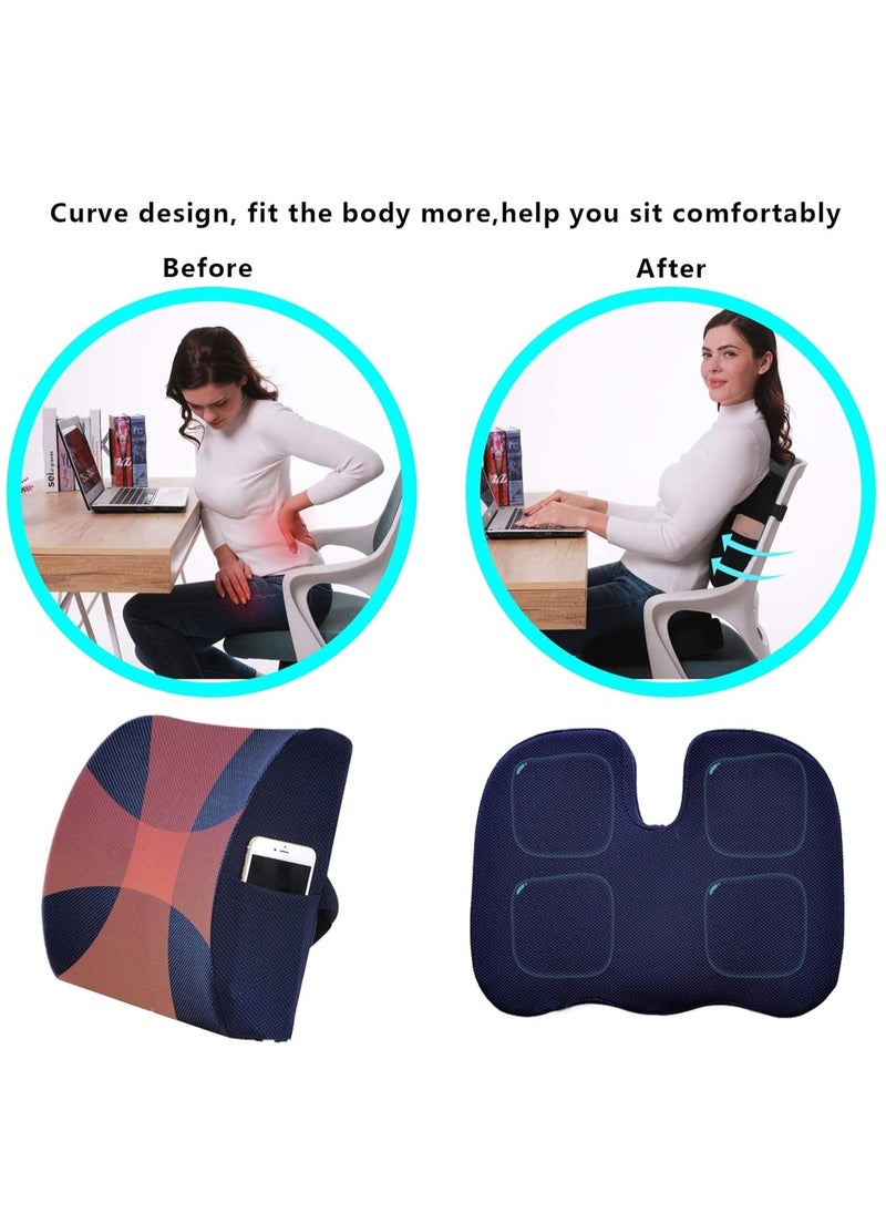 XiuWoo Ergonomic Seat Cushion, Lumbar Support Pillow, Chair Cushion, Memory Foam Back Support Pillow for Car Office Chair Wheelchair  - Image 5